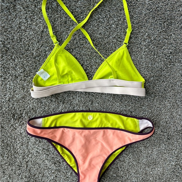 Lululemon Athletica Neon Yellow and Peach Bikini Set - Picture 3 of 3